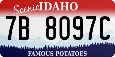 ID license plate 7B8097C