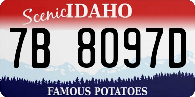 ID license plate 7B8097D