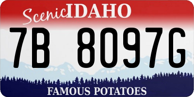 ID license plate 7B8097G