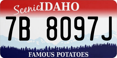 ID license plate 7B8097J
