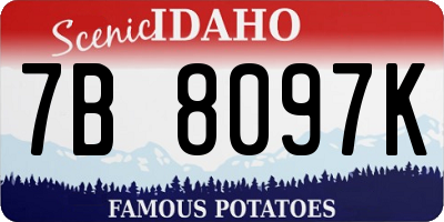ID license plate 7B8097K