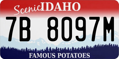 ID license plate 7B8097M