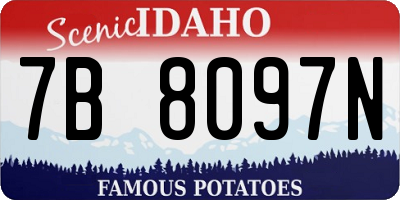 ID license plate 7B8097N