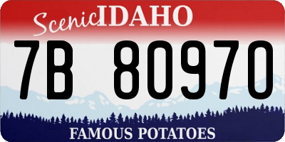 ID license plate 7B8097O