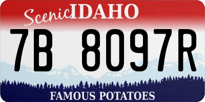 ID license plate 7B8097R