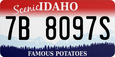 ID license plate 7B8097S