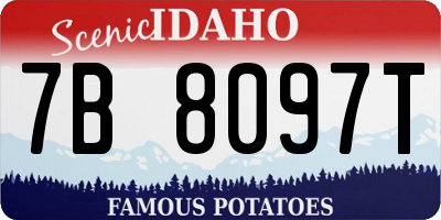 ID license plate 7B8097T