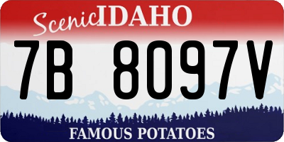 ID license plate 7B8097V