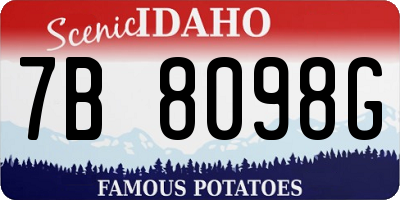 ID license plate 7B8098G