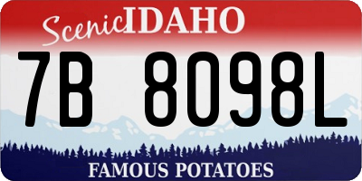 ID license plate 7B8098L