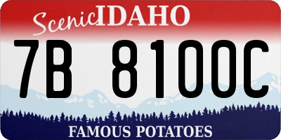 ID license plate 7B8100C