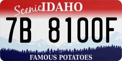 ID license plate 7B8100F