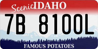ID license plate 7B8100L