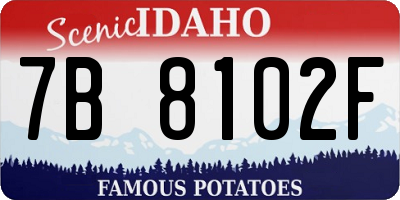 ID license plate 7B8102F