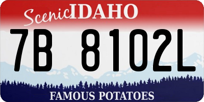 ID license plate 7B8102L