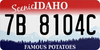 ID license plate 7B8104C