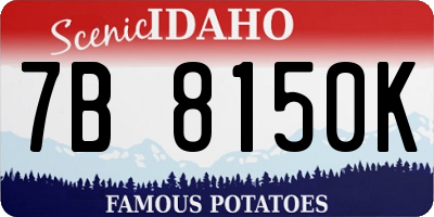 ID license plate 7B8150K