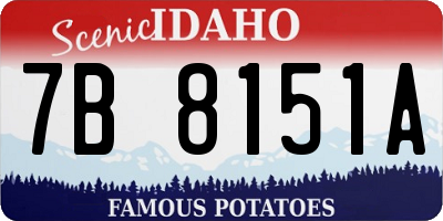 ID license plate 7B8151A