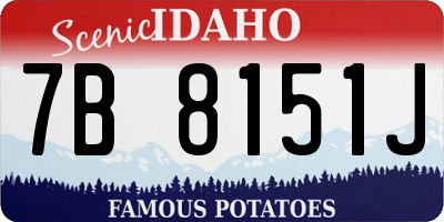 ID license plate 7B8151J