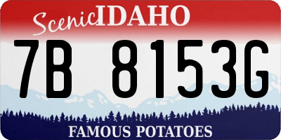 ID license plate 7B8153G