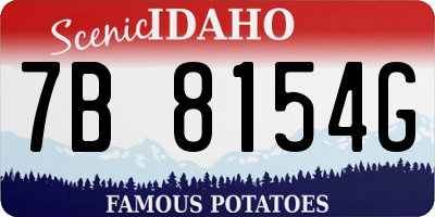 ID license plate 7B8154G