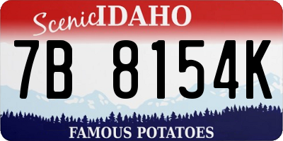 ID license plate 7B8154K