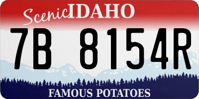 ID license plate 7B8154R
