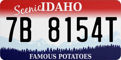 ID license plate 7B8154T