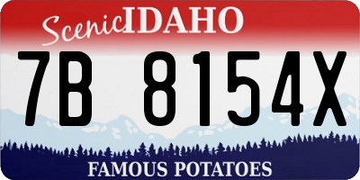 ID license plate 7B8154X