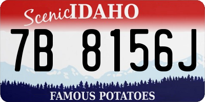 ID license plate 7B8156J