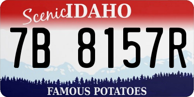 ID license plate 7B8157R