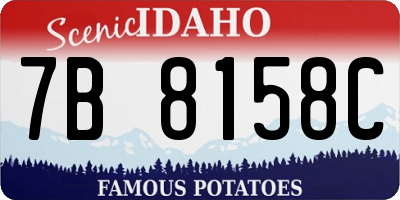ID license plate 7B8158C