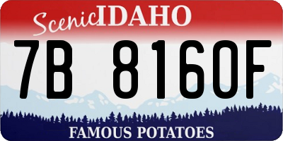 ID license plate 7B8160F