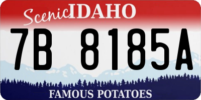 ID license plate 7B8185A