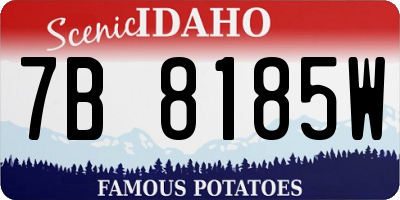 ID license plate 7B8185W
