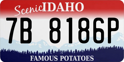ID license plate 7B8186P
