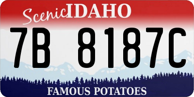 ID license plate 7B8187C