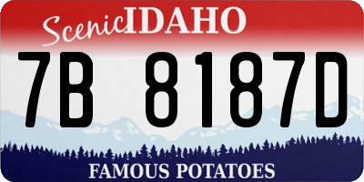 ID license plate 7B8187D