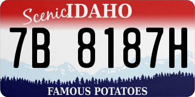 ID license plate 7B8187H
