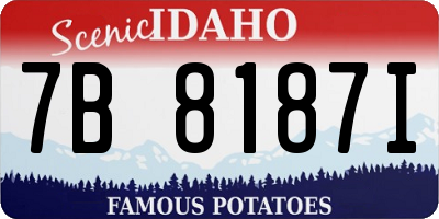 ID license plate 7B8187I
