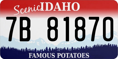 ID license plate 7B8187O
