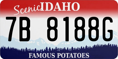 ID license plate 7B8188G