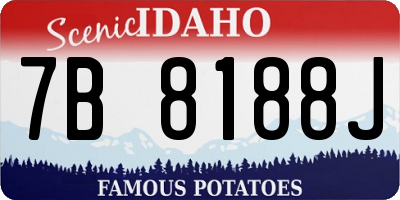 ID license plate 7B8188J