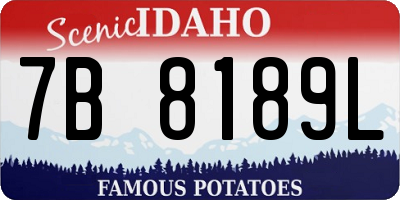 ID license plate 7B8189L
