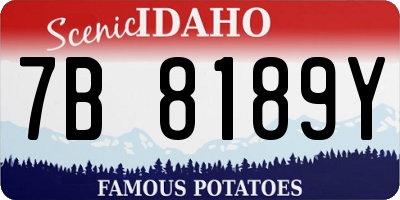 ID license plate 7B8189Y