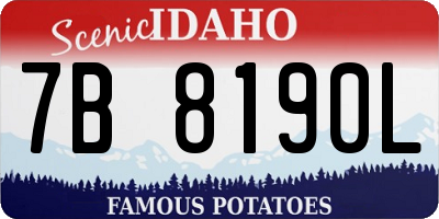 ID license plate 7B8190L