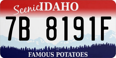 ID license plate 7B8191F