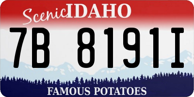 ID license plate 7B8191I
