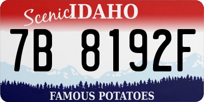 ID license plate 7B8192F
