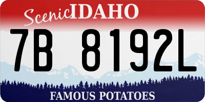 ID license plate 7B8192L